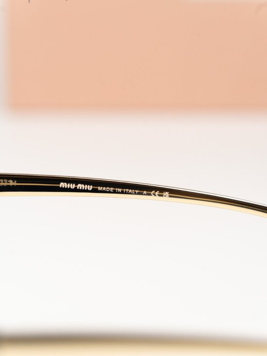 Miu Miu Women Sunglasses Gold Yellow Gradient Square MUA57S  display picture 1